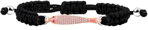 JunyiDIY handgjort vävt fiskarmband med justerbart armband – kubisk zirkonia inlagd vävt snöre material/tennisboll zirkonkedja – modetillbehör för kvinnor, Adjustable, Nylon, Zirkonädelsten