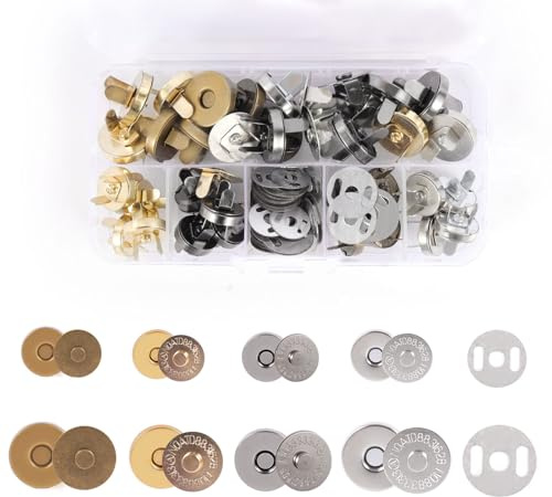 32 Sets Magnetic Buttons No Sewing, 14/18mm Magnetic Button Clasps Snaps