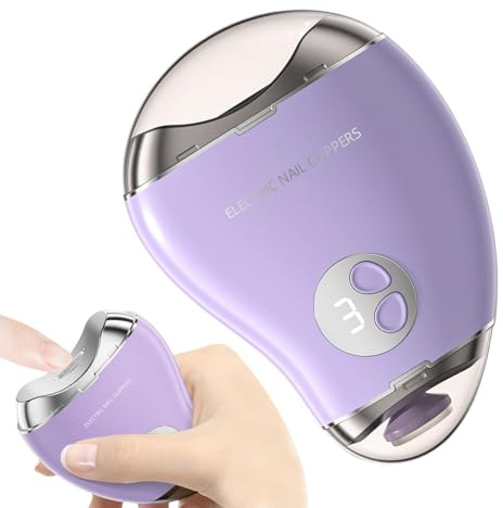 Elektrisk nagelklippare – dubbel tå nagelklippare med 3-hastighetsskärm | säker mangoformad design för tjocka naglar | perfekt för vuxna och barn | mild nagelkvarn för äldre och barn