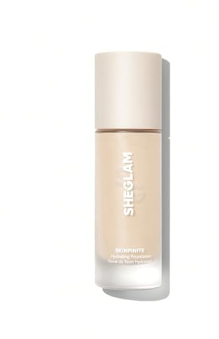 SHEGLAM Skinfinite Hydrating Foundation Flawless Dewy Foundation Hydrating Coverage Invisible Pore Concealer Pore-less Non-Greasy Lightweight Natural Soft Liquid Foundation-Linen