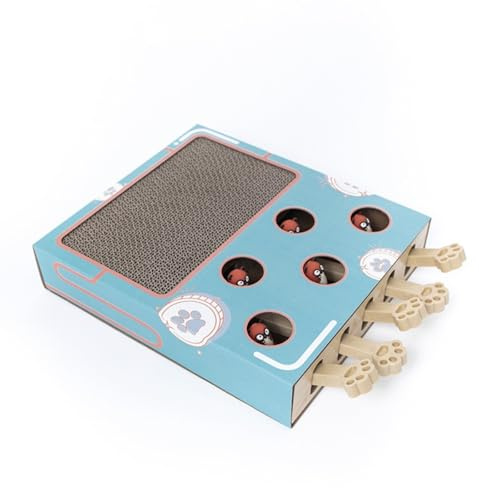 Genérico Caja de Juguetes de Gato de Madera Herramienta de Ejercicio de Juguete de Juego de ratón de ratón para Gatos con 5 Agujeros de Gato Box Interactive Wooden Cat Toy