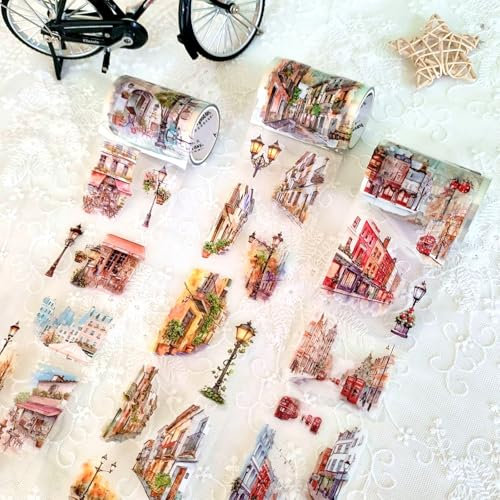 Kesari 3 Rotoli Washi Tape Stickers per Scrapbooking,Adesivi per Scrapbooking Sticker Kit Adatto per Agende,Album Fotografici,Telefoni Cellulari(Lunjie Christmas)