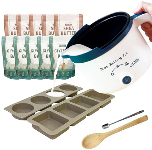 LFISGNN Jabonera Para Hacer Jabón, Olla De Fusión Para DIY, Apta Para Adultos Y Niños (fusión De Jabón + Juego De Base)