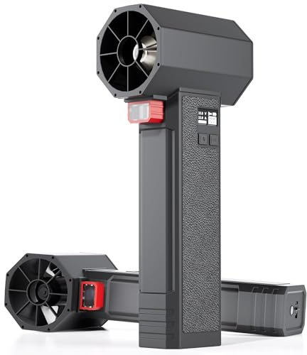 Turbozap Oversize Turbo Dryer Blower,Car Accessories,Max Instantaneous Thrust 1.60KG,4 Speeds,64MM Super Big Electric Cordless Air Blower for Leaf,Patio Cleaning,Lawn Care & Car Drying (Shining Black)