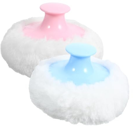 Healvian 4piezas De Talco Para Bebés Aplicador Polvo Talco Suave Esponja Para Polvos Corporales Con Asas Cortas Para Recién Nacidos