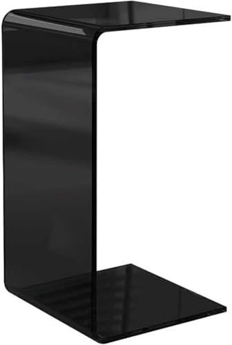 Tavolo terminale a forma di C in acrilico trasparente, design moderno e minimalista per piccoli spazi, elegante accento per soggiorno, leggero tavolo da spuntino di lusso, versatile decorazione per la