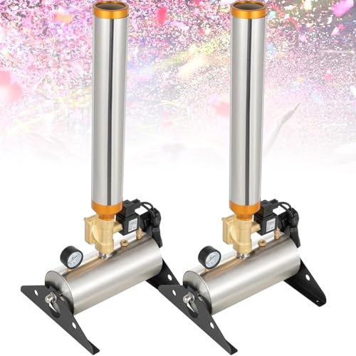 ZhlCrioxenic MáQuina De Confeti EléCtrica, MáQuina De CañóN De Lanzador De Confeti Profesional De Acero Inoxidable, áNgulo Ajustable De 45 A 90°, para CelebracióN twopacks