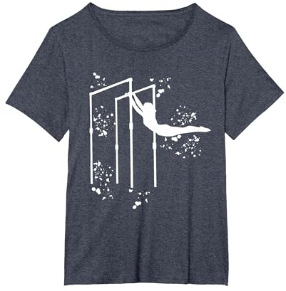 Ginnasta su Barre Irregolari Ragazze Bambini Ginnastica Artistica Maglietta, Donna Plus-Size, Pervinca, 2X