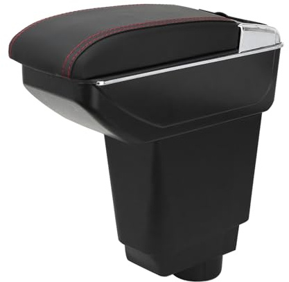YJYWZH Bracciolo Centrale per Fiat Punto (2012–2018) – Doppio vano Portaoggetti, Funzione Portabicchiere Integrata, Coperchio Scorrevole, Comfort di Guida