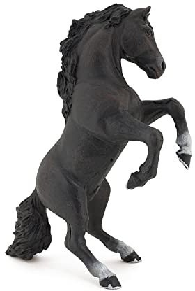 Papo - Tierfigur - Schwarzes Steckenpferd, Eleganz und Kraft, Kinderspielzeug ab 3 Jahren - Entdeckungsreise durch die Welt der Pferde