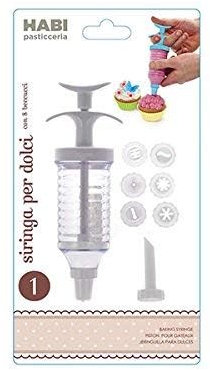 Habi Cd1007 Jeringa para Repostería de Polipropileno, 8 boquillas Diferentes, Multicolor
