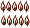 Rostikal 10 er Set Rost Deko Flamme Edelrost 10 cm hoch Rostige Weihnachtsdeko Kerze Advent Kerzenflamme zum stecken Rostoptik, Unparfümiert