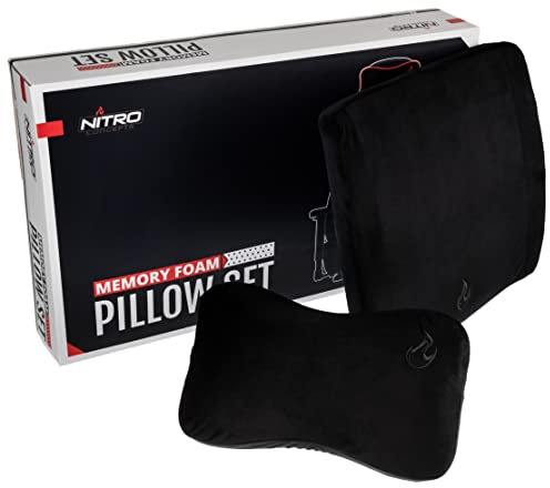 Nitro Concepts Kompatibles Kissen-Set aus Memory-Schaum, Schwarz/Schwarz