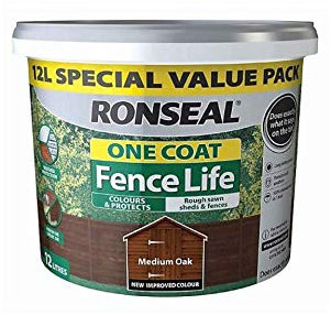 Ronseal One Coat Fence Life Medium Oak 12L
