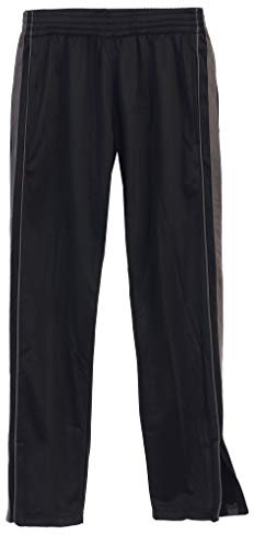 Gioberti Boys Track Jogger Athletic Pants - with Zip Bottom, Black/Charcoal, Size 5