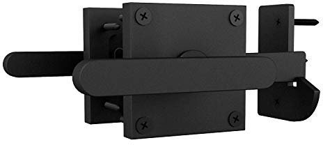 JUBEST Loquet de portail double face, matériel de porte battante robuste pour clôture extérieure, portails en bois, portail de piscine, jardin, jardin