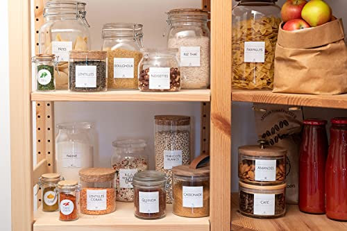 AVERY - Pochette de 48 étiquettes minimalistes prêtes à l'emploi pour bocaux de produits alimentaires, format carré 4,8x4,8cm