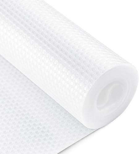 Bloss Clear Shelf Liners Waterproof Kitchen Cabinets Liner Non Adhesive Drawer Mat Refrigerator Liners(17.7 Inch x 78.7 Inch) Durable Shelf Paper for Bathroom, Kitchen, Desks, Shelves, Cupboard