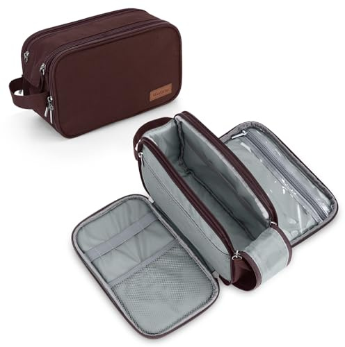 Wedama Toiletry Bag for Men, Handheld Travel Bag, Waterproof Toiletries, Thickened Polyester Dopp Kit, Toiletries Business Trips and Camping, Brown