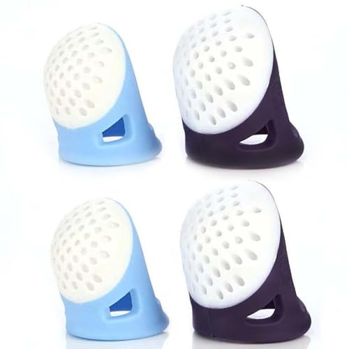 4 Packs Thumb Guard Finger Protectors Sewing Thimble for Sewing Knitting Quilting Poke A Dot Book Cross Stitch