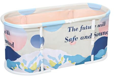 Stort hopfällbart badkar, extra stora hopfällbara badkar med plastram fristående surroundhopfällbart badkar, familj spa badkar för barn vuxen 1 set