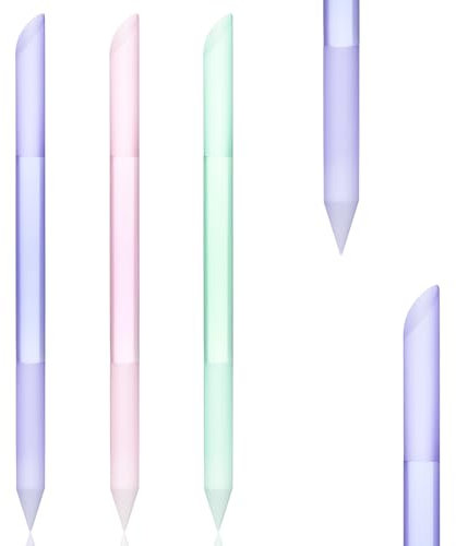 3 Stk Glas Nagelhautschieber Nagelfeile,Nagelhautschieber Nagelhautentferner Werkzeug,Glas Doppelseitiger Nagelhauttrimmer,Professionelle Präzisionsfeile Hautschieber Nagelhautentferner Maniküre Stick