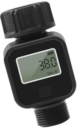 Wasserzähler, Gartenschlauch-Wasserzähler - Wasserdurchflussmesser mit LCD-Display - Das Messgerät misst den