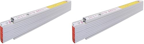 Stabila MP700 Type 717 Mètre pliant en Bois, Blanc, 2 m (Lot de 2)