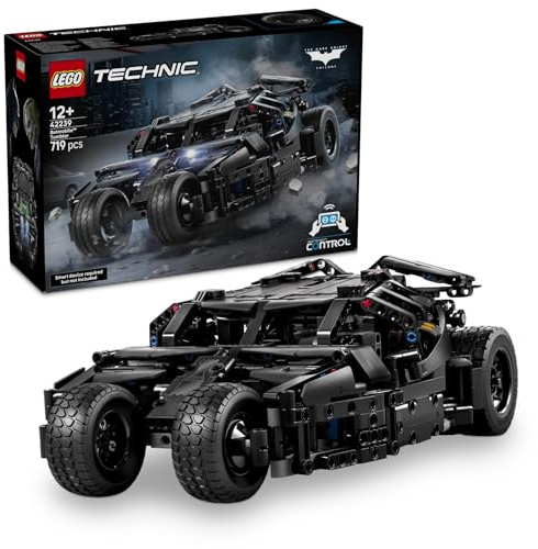 LEGO Technic Batmobile Tumbler – Fjärrstyrd leksaksbil för barn – Fanprodukt från Batman – Fjärrstyrd bil med strålkastare – Present för pojkar och flickor från 12 år – 42239
