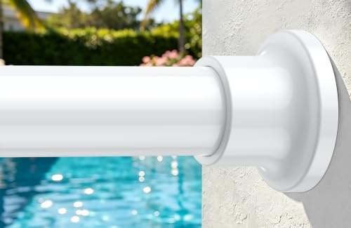 ZYLMSC Vorhangstange ohne Bohren,102–215cm,Ø 25mm,Weiß