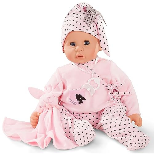 Götz 1661045 Cookie Ladies & Spots Puppe - 48 cm große Babypuppe mit blauen Schlafaugen, ohne Haare, einem Weichkörper - 7-teiliges Set