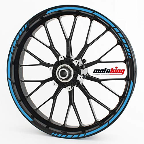 Felgenrandaufkleber GP im GP-Design passend für 18 Zoll Felgen für Motorrad, Auto & mehr - Hellblau matt