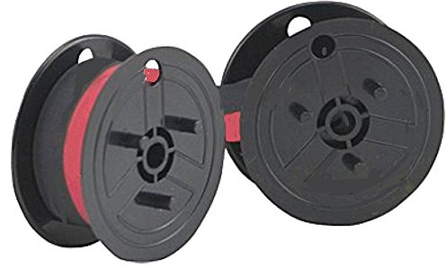 Farbbandfabrik Ruban encreur noir/rouge pour calculatrice Ibico 1232X, bobine double pour 1232 X, taille : 51