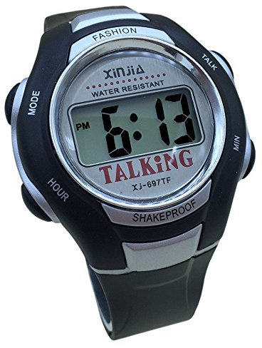 VISIONU Orologio parlante digitale nero con allarme annuncio dell'ora in francese per ciechi e persone ipovedenti