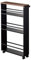 Yamazaki 3628 TOWER Schmaler Rollwagen mit Griff, schwarz, Stahl/Holz, minimalistisch, 13 x 47.5 x 80.5 cm