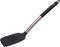 Starchef Silicone Slotted Turner Spatula Heat Resistant Non-Stick Soft Grip, Stainless Steel(Black)