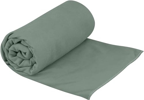 SEA TO SUMMIT - Drylite Towel Reisehandtuch M - Mikrofaser Handtuch - Superweich & Samtig - Saugfähig & Schnelltrocknend - Aufhänger & Tasche - Reisen & Fitness - 50 x 100cm - Sage Green - 100g