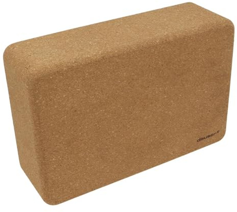 Deuser YOGA BLOCK (Kork) | Hochwertiger & 100% recyclebarer EVA Schaumstoff | Abgerundete Ecken | Rutschfest und leicht | Yoga Klotz | Yoga Würfel | Yogablock
