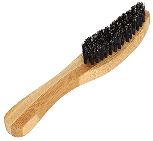 Bartbürste, Holz-Bartkamm, Wildschweinborstenbürste mit Griff, Pflege für Schnurrbarthaare, Bartbürste für Männer, Dual-Action-Holzkamm und Reisetasche,Ideal