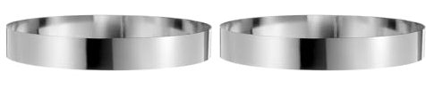 QUARKZMAN 2pz Anello per Torta Rotondo 12 x 2 Pollici Acciaio Inossidabile Senza Saldature Anello per Dolci Mousse Specchio Rivestito per Cottura Strumento Preparazione