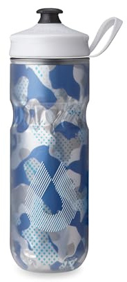 HydraPak | Polar Bottle - Polar Sport Insulated Water Bottle - BPA-Free, Sport & Bike Squeeze Bottle with Handle (Contender Blue, 600ml / 20oz)