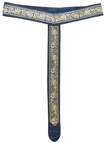 Battle-Merchant Ceinture médiévale en tissu - Ceinture en Y avec bordure - Sangle élégante en coton - Moyen Âge, LARP, Reconstitution