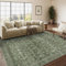 HUGEAR Vintage Grün Waschbarer Teppich Wohnzimmer 160x230cm Retro Rugs for Living Room Weich rutschfest Groß Tepich Kurzflor Schlafzimmer Carpet Living Room Bedroom Esszimmer Teppiche Büro