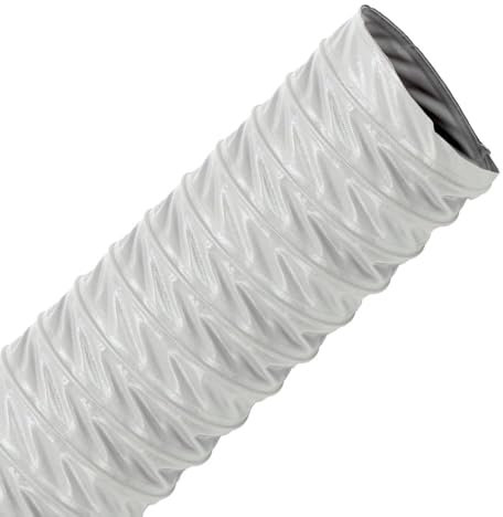 Airgrey Tuyau d'aspiration, 125 mm x 10 m, flexible, pour ventilation, climatisation, difficilement inflammable, avec spirale en acier, pour évacuation de l'air et la ventilation
