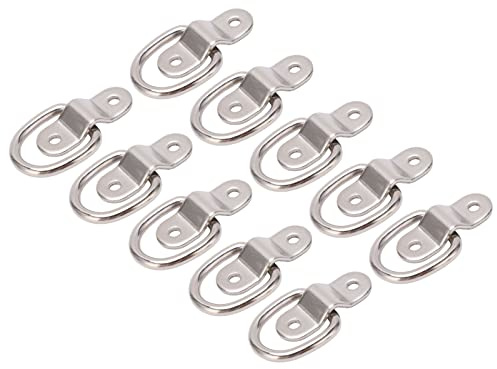10 set di ancoraggi di ancoraggio, anello a D multifunzione per carichi pesanti 550 kg, montaggio superficiale ad alta resistenza, gancio di ancoraggio per, furgone, barca, per (Argento)