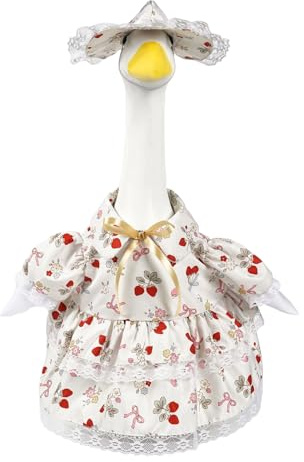 Genérico Vestidos para Gansos - Decoración Primavera Pastoral Con Sombrero,Vestuario para Gansos de Jardín | Para Navidad Cumpleaños Acción De Gracias Fiesta Y Jardín Patio Exterior