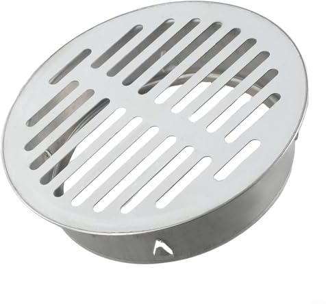 Couvercle de vidange rond en acier inoxydable pour toit de balcon, bouchon de tuyau de pluie, couvercle de drainage pratique, pour drainage extérieur en PVC, jardin (Ø 160 mm)