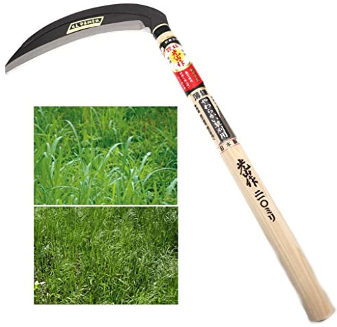 Faux Manuel Faucille Japonaise Acier Bleu Yasugi Fauchage Taille Tondre Herbe Désherbage Outil Jardin Jardinage Fabriqué au Japon