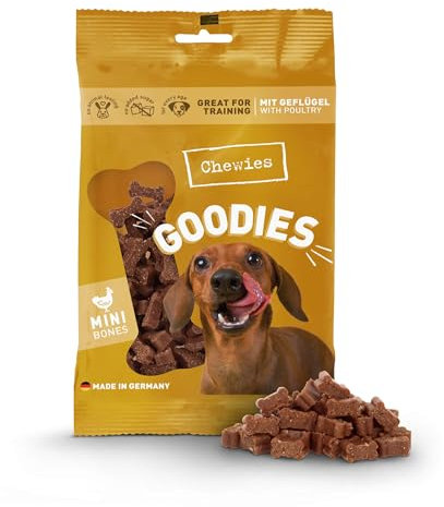 Chewies Hundeleckerli Training Mini Geflügel Knöchelchen - 125 g - Hundesnacks zuckerfrei & mit hohem Fleischanteil - ideal als Trainings-Leckerli für Ihren Hund