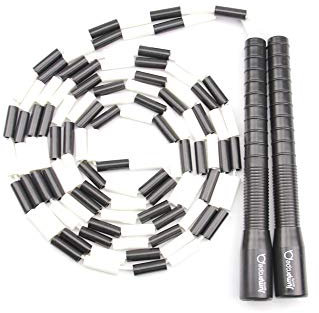 jump rope sports Professionelles Rope Skipping Wettkampf Freestyle Springseil - Schwarz, Metall, Kunststoff - Länge verstellbar (3m Seillänge) - Inkl. Tasche